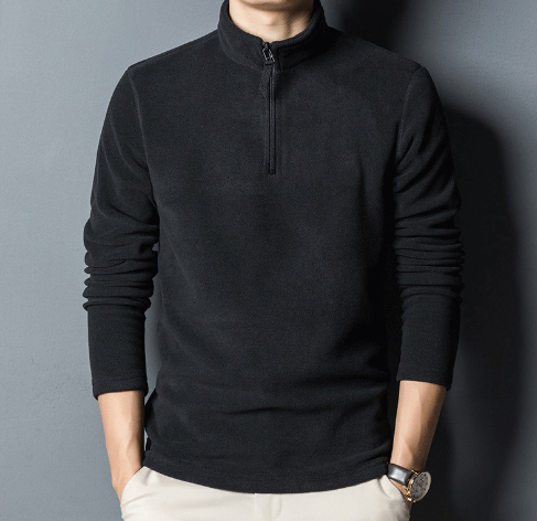 Men's High Neck Half-Zip Sweater & Long Sleeve T-Shirt