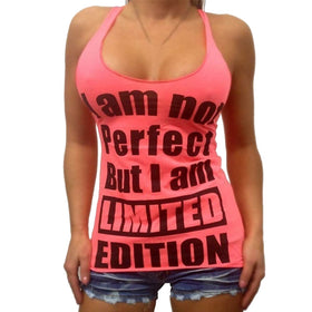 Sleeveless Sexy Tank Top with Letter Print