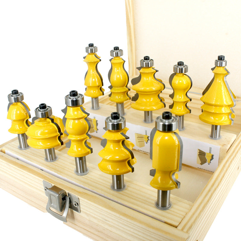 10-Piece CNC Router Bit Set with 8mm Shank