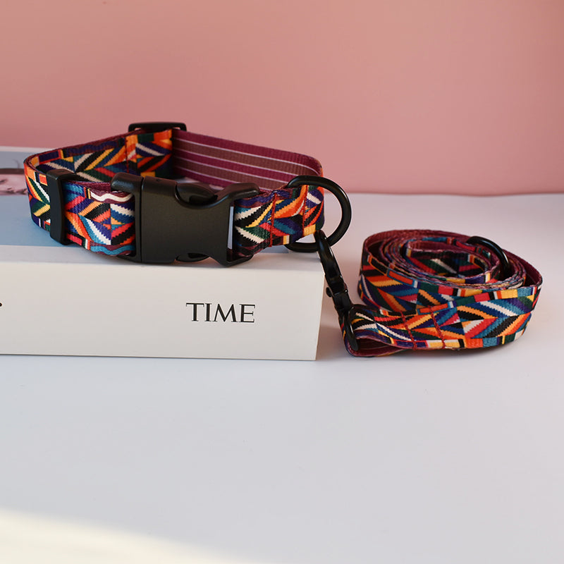 Ethnic Printed Dog Leash Ribbon for Pets
