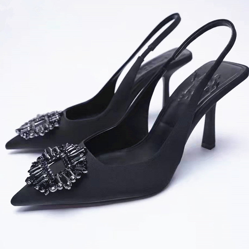 Rhinestone High Heel Sandals for Women - Bridal Fashion