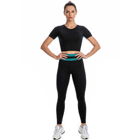 Women's Short-Sleeved Yoga Suit with Chest Pad