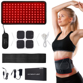 JWAY Red Light Therapy Belt - 660nm Red Light Therapy & 850nm Near Infrared Light Therapy for Body Relax & Massage Muscles Pain Relief and Inflammation Improve Circulation