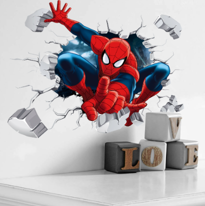 3D Spiderman Wall Sticker for Kids Room Decor