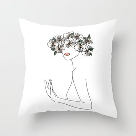 Black and White Geometric Pillowcase Design