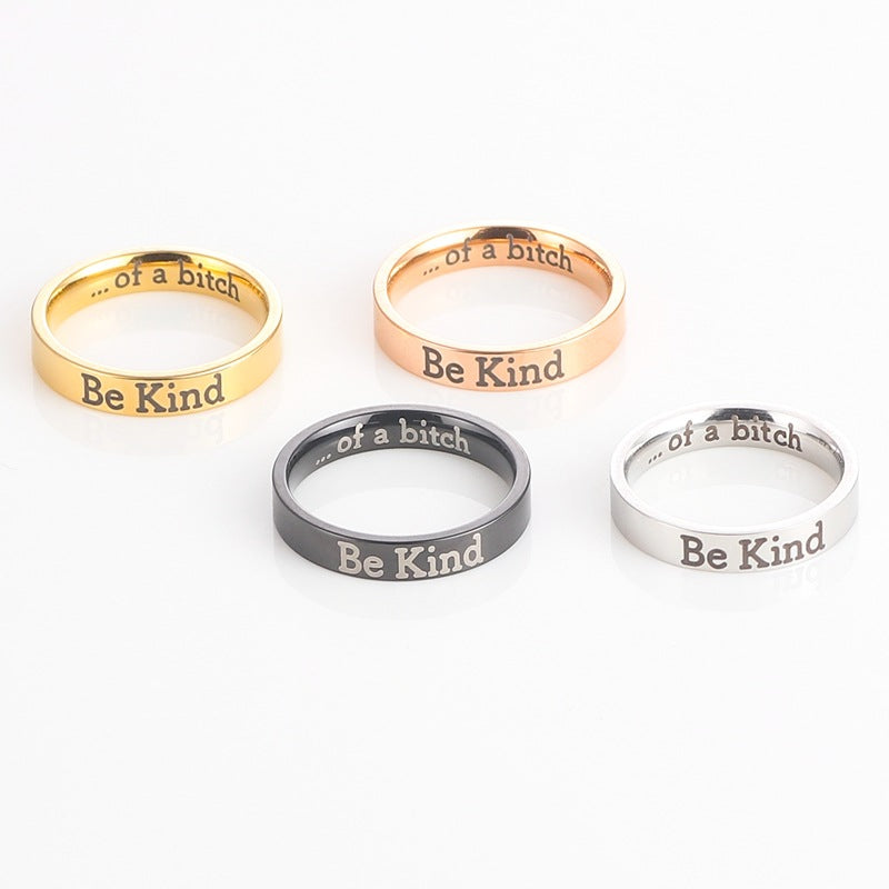 BeKind Titanium Steel Couple Ring - European & American Style