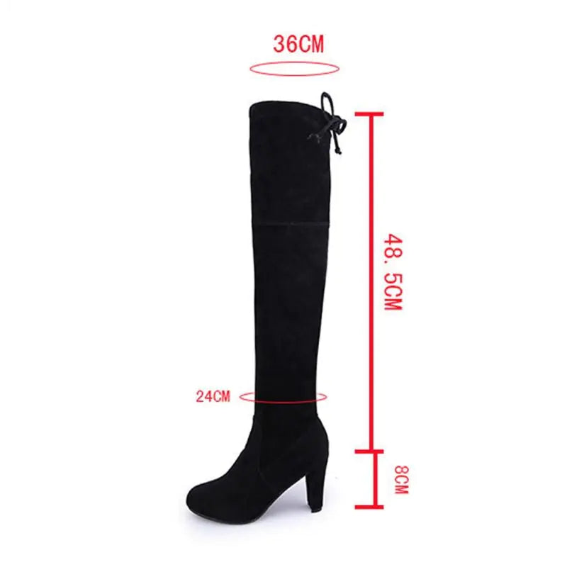 Pointed Toe Women's Knee-High Chunky Heel Boots
