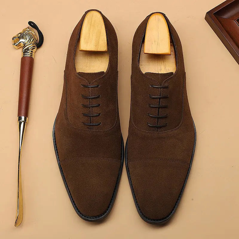 Men's Leather Three-Joint Business Casual Shoes - Joomcy