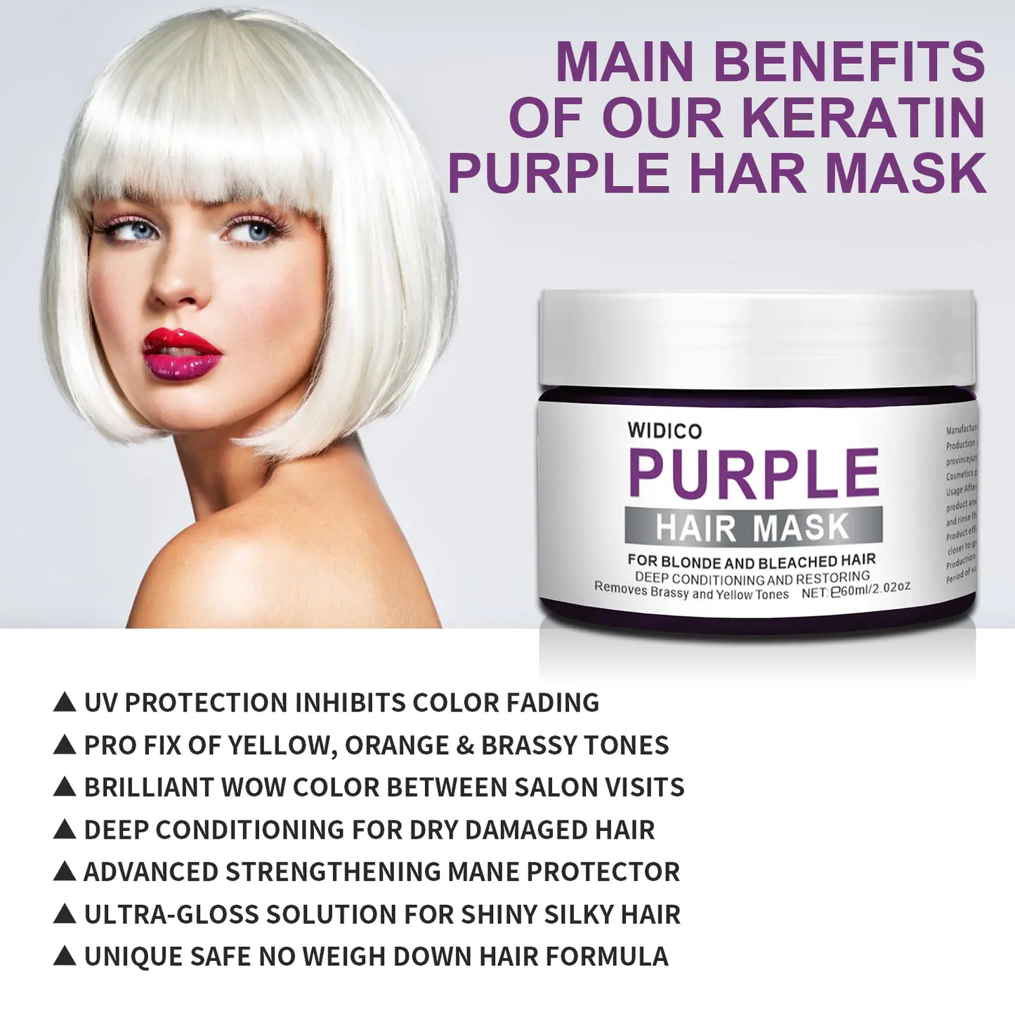 Purple Shampoo for Yellow Tone Removal and Hair Care - Joomcy