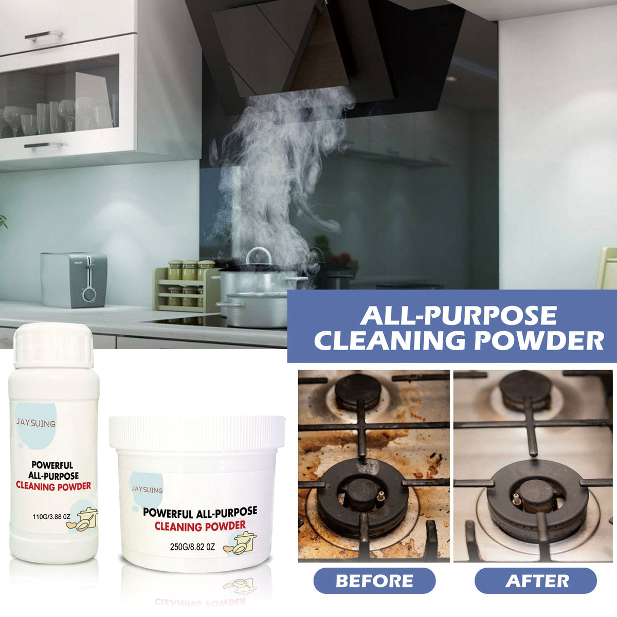 Jaysuing Multi-Purpose Cleaning Powder for Kitchen Grease