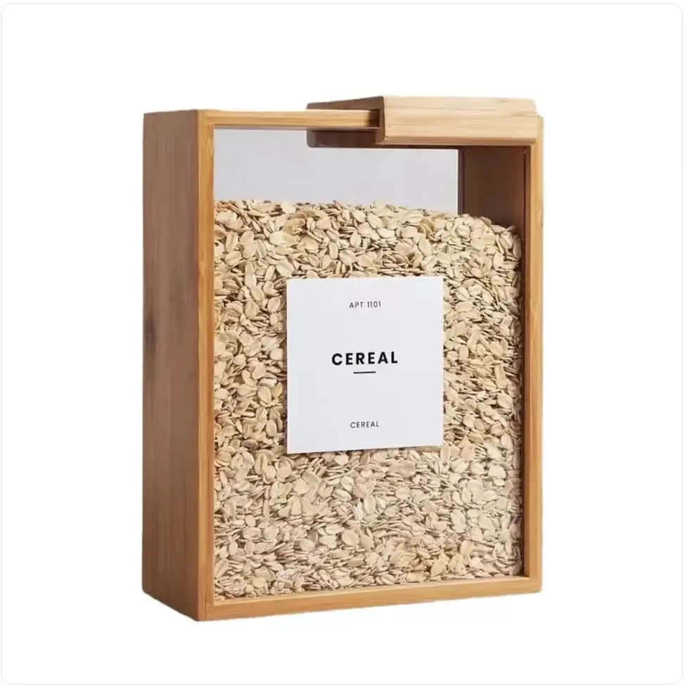 Bamboo Sliding Lid Grain Storage Box