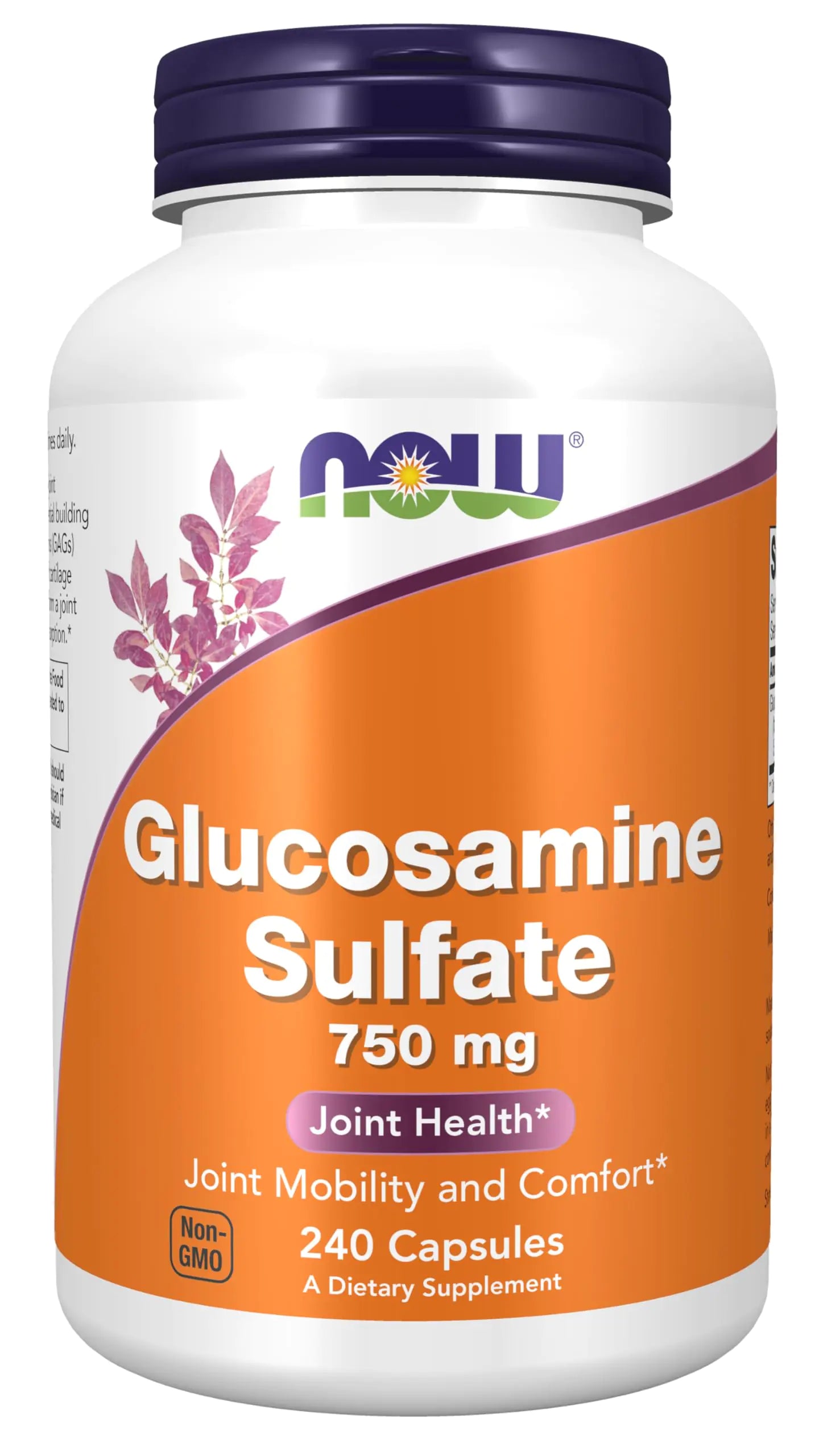 NOW Foods Supplements Glucosamine Sulfate 750 mg with UL Dietary Supplement Certification 240 Veg Capsules