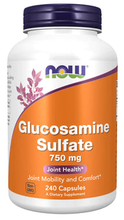 NOW Foods Supplements Glucosamine Sulfate 750 mg with UL Dietary Supplement Certification 240 Veg Capsules