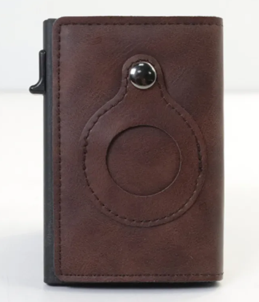 Slim RFID Wallet – Leather Anti-Theft Card Holder for AirTag