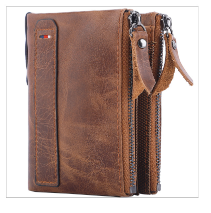 Men's Short Wallet - Anti-Theft Genuine Leather Design