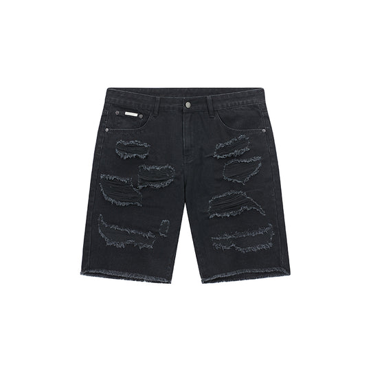 Casual Washed Denim Loose Fit Five-Point Shorts