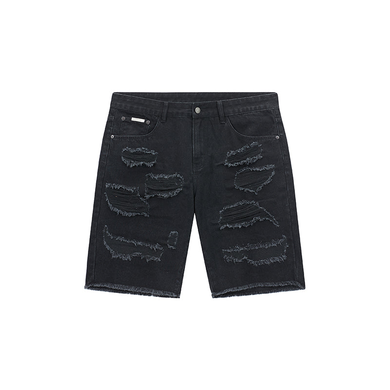 Casual Washed Denim Loose Fit Five-Point Shorts