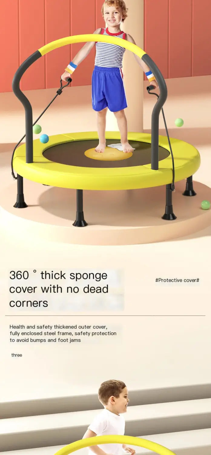 Indoor Trampoline for Kids with Safety Net and Adults