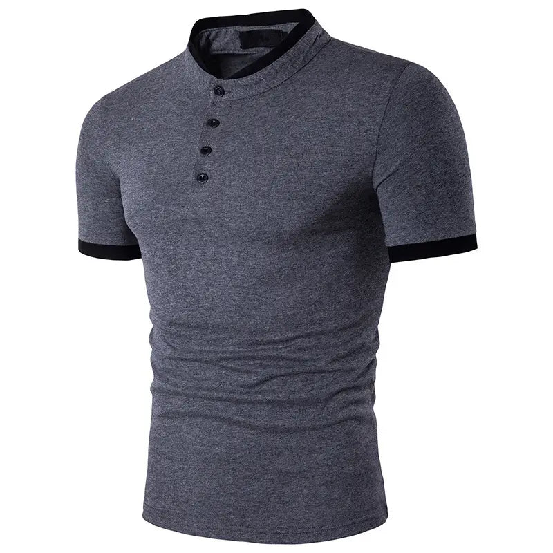 Men’s Slim Fit Solid Color Short Sleeve Polo Shirt