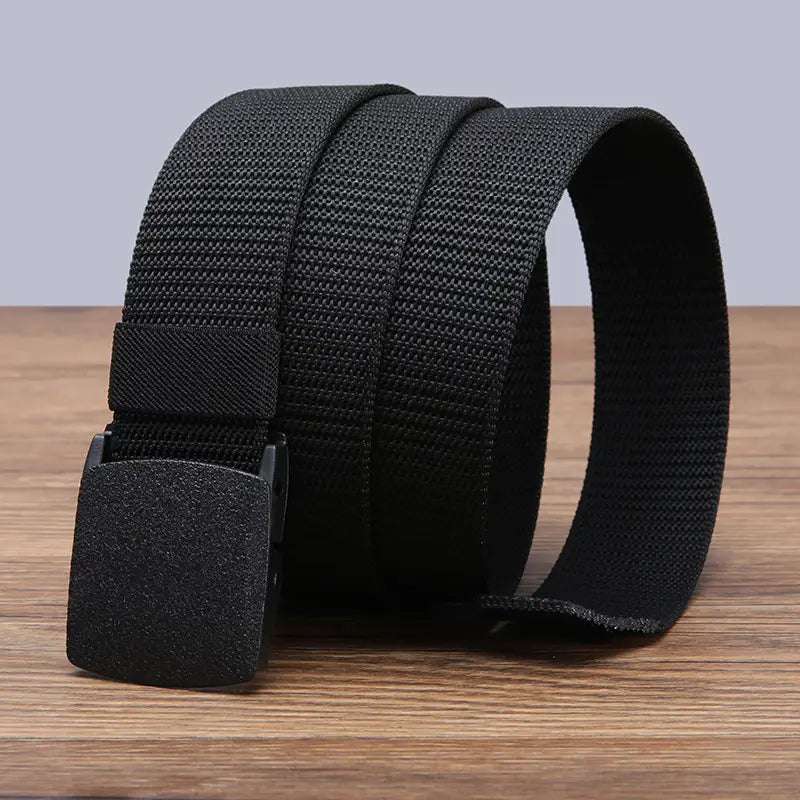 Men's Automatic Buckle Nylon Belt - Black