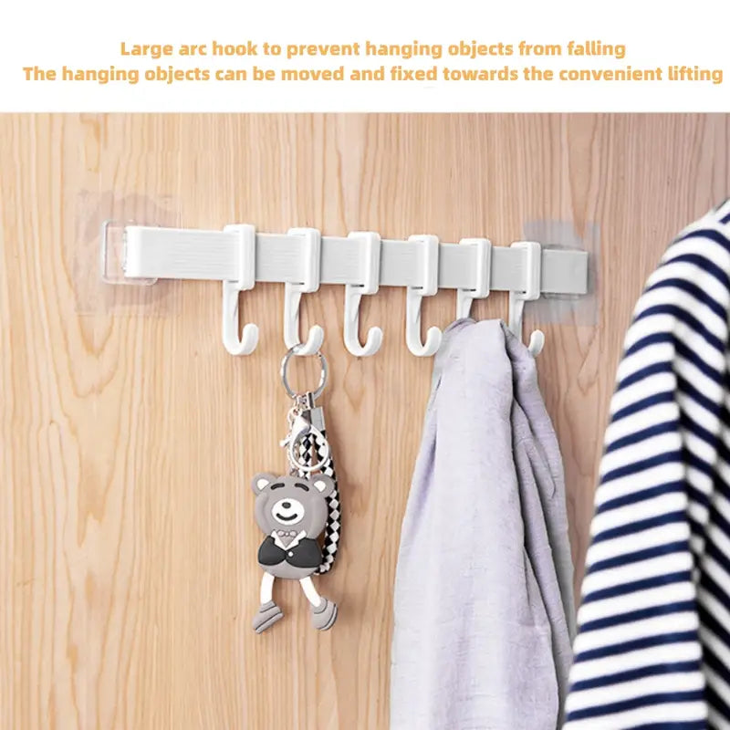 Powerful No-Trace Wall-Mounted Suction Hook with 6 Links