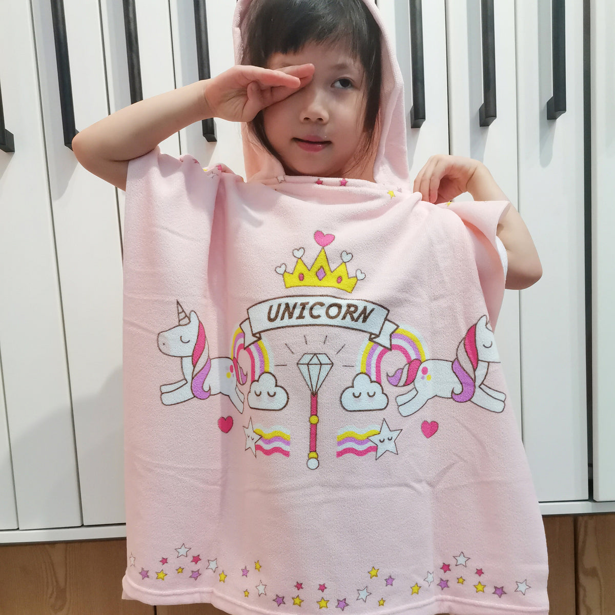 Children's Hooded Bathrobe with Soft, Absorbent Towel