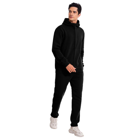 Bellnorth Mens 2 Pieces Tracksuits Hooded Athletic Jogging suits Sets Casual Outfits Fleece Sweatsuit(BlackXXL)