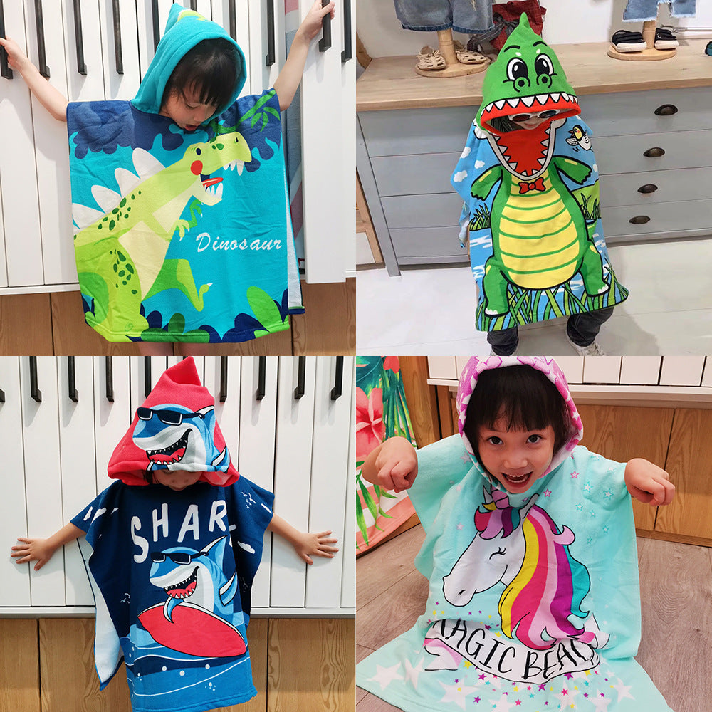 Children's Hooded Bathrobe with Soft, Absorbent Towel