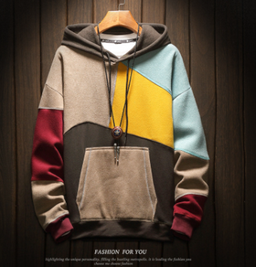 Men's Colorblock Fleece Hoodie Sweatshirt