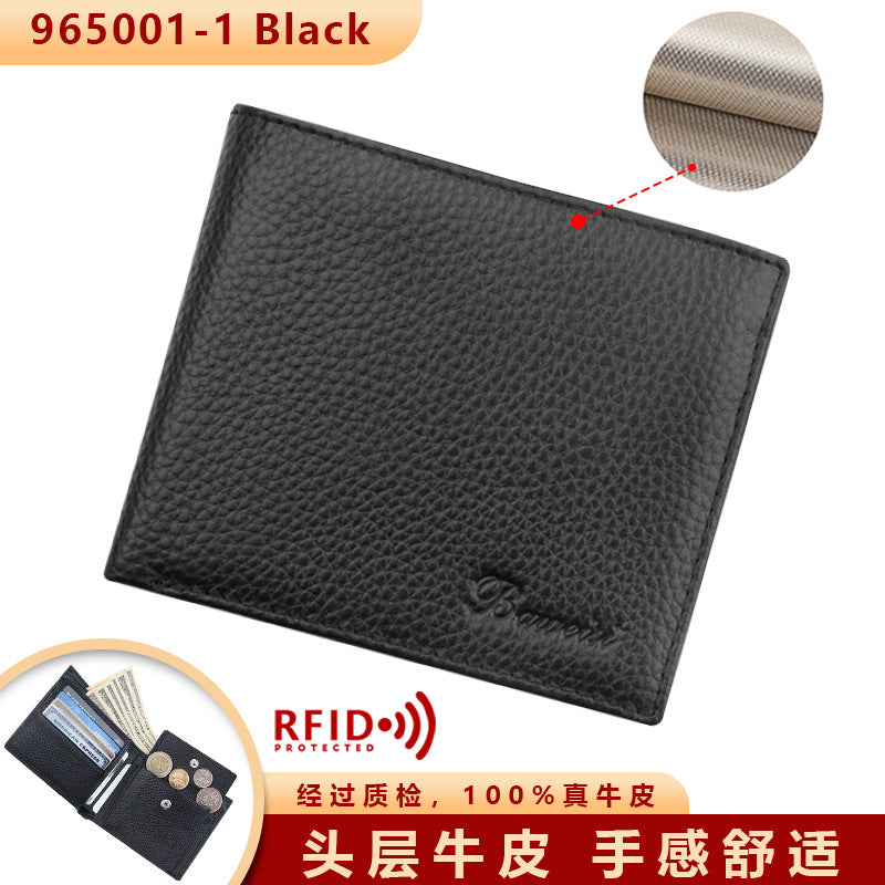 Men's RFID Wallet - Anti-Theft Coin Purse, Large Capacity