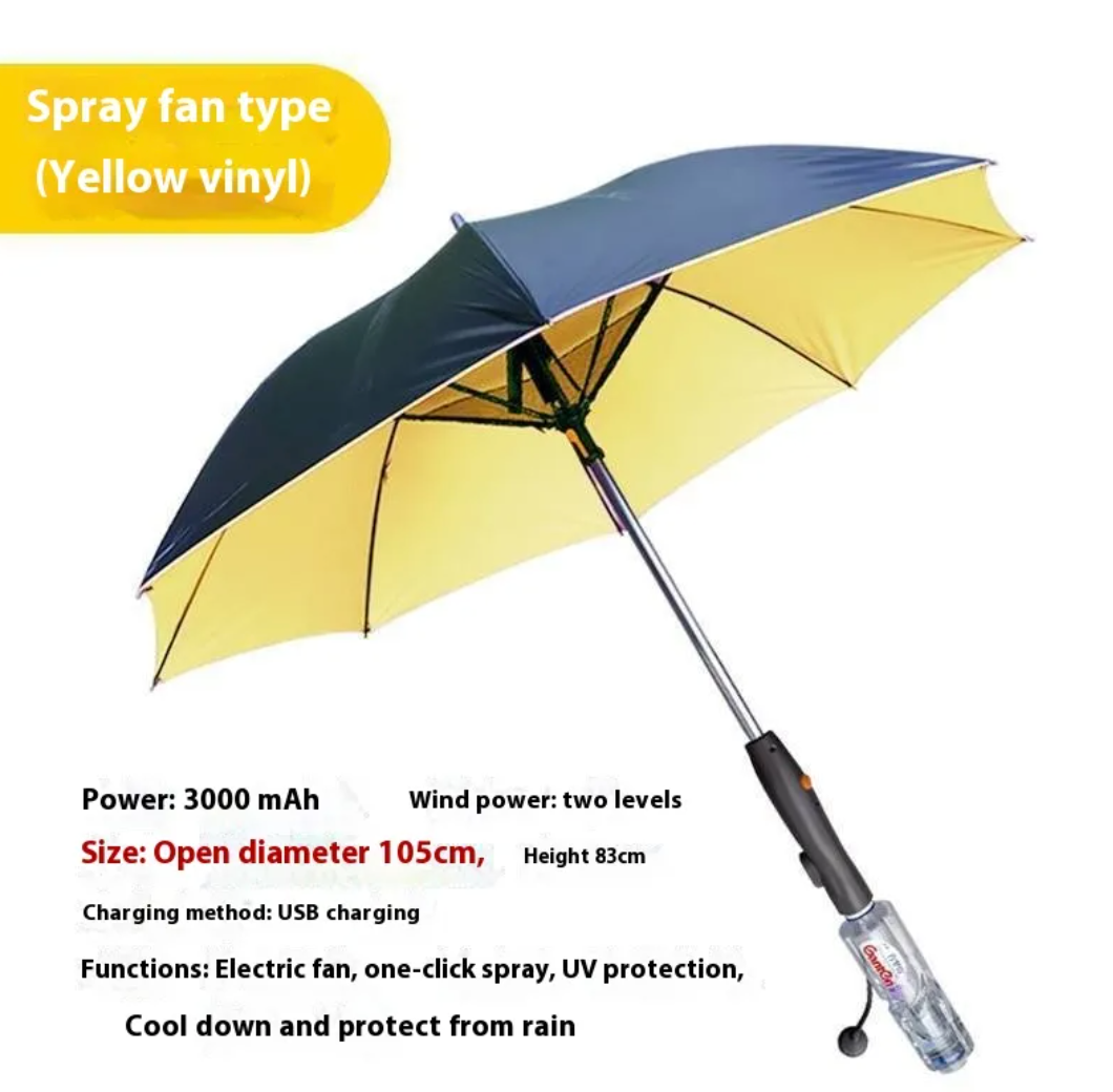 Cooling Mist Umbrella with Fan and Sprayer