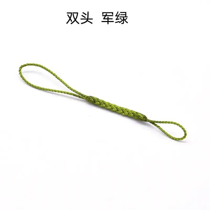 Military green double-ended braided cord.