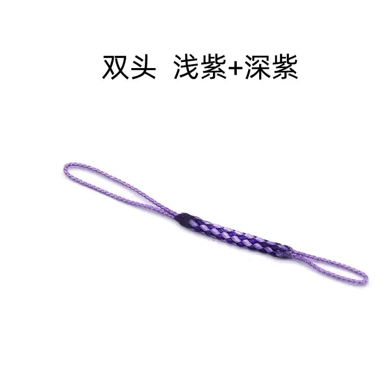 A braided purple phone strap with a dual-tone design featuring light and dark purple hues.