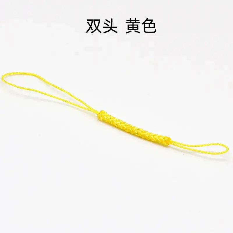 Yellow braided cord with two looped ends.