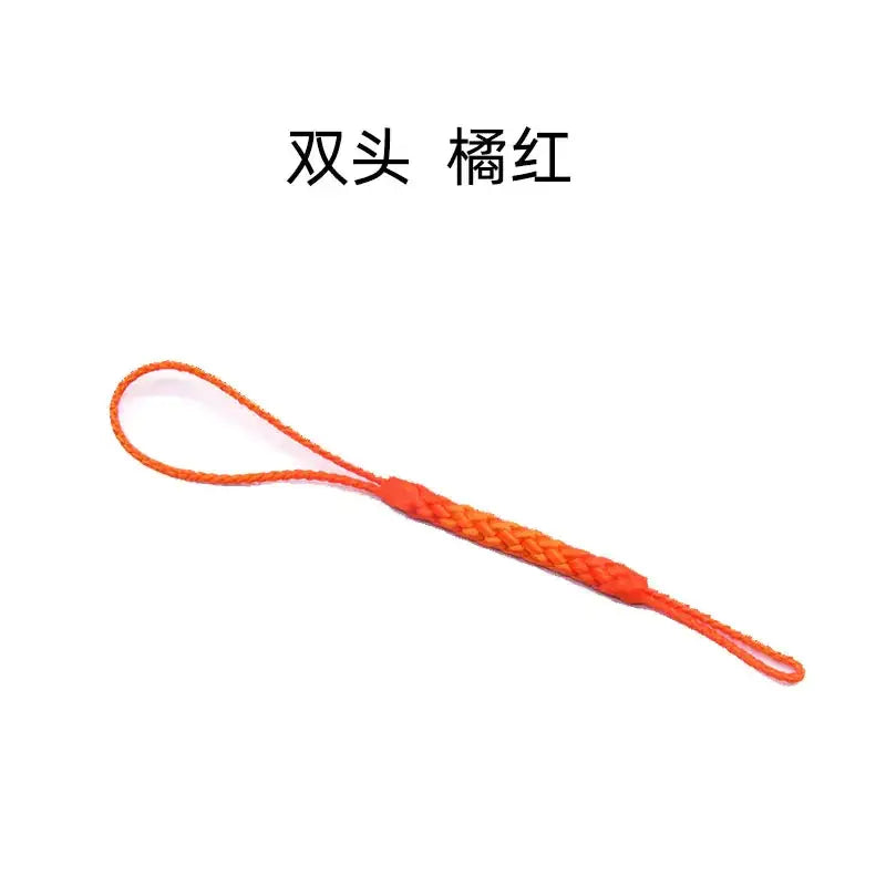 Bright orange braided cord with a double-ended loop design.