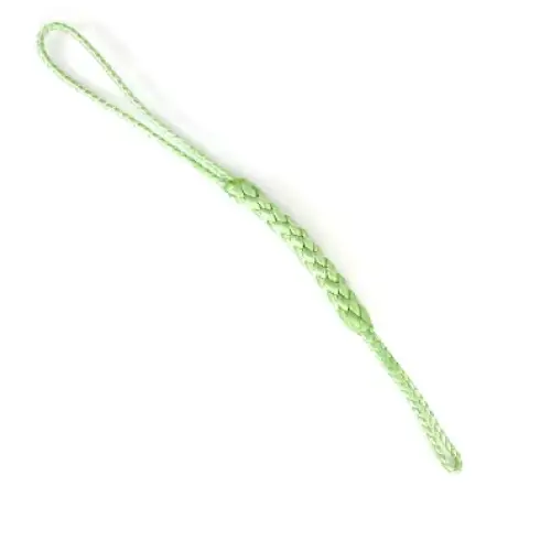 Light green braided cord with a looped end.