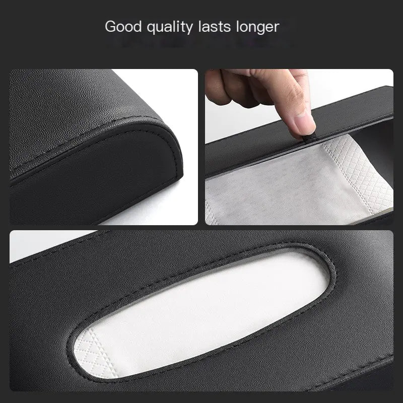 Creative Car Tissue Box with Premium Leather Design - Joomcy