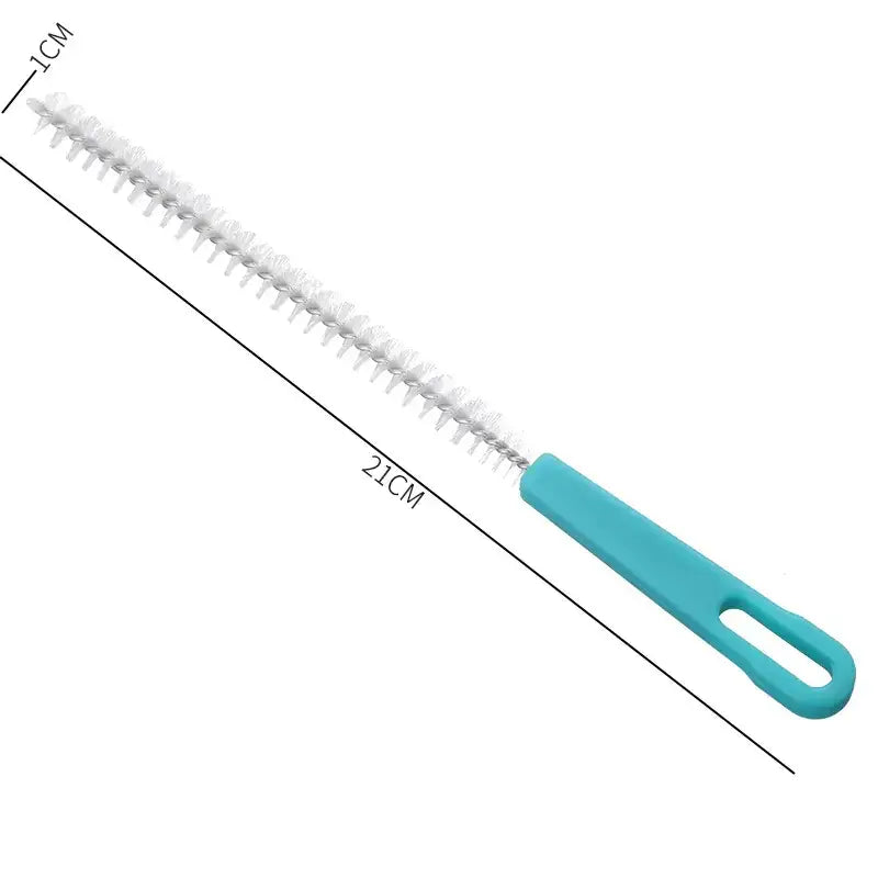 Blue Stainless Steel Cleaning Brush for Bottles and Straws