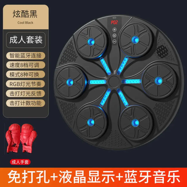 Cool black pd2 smart fitness pad with blue led lights and bluetooth connectivity.