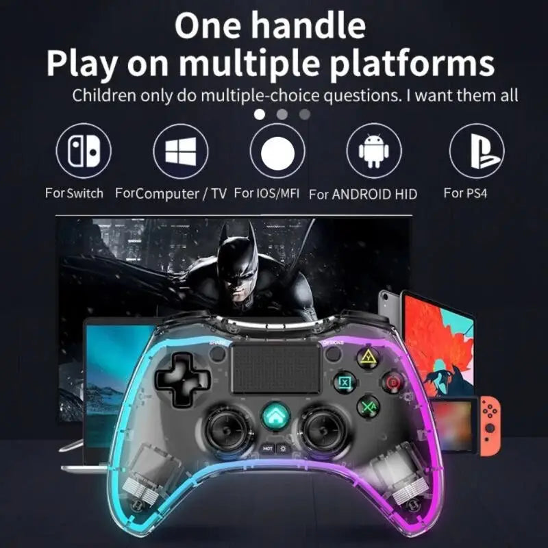 Bluetooth Wireless Transparent PS4 Gamepad Controller
