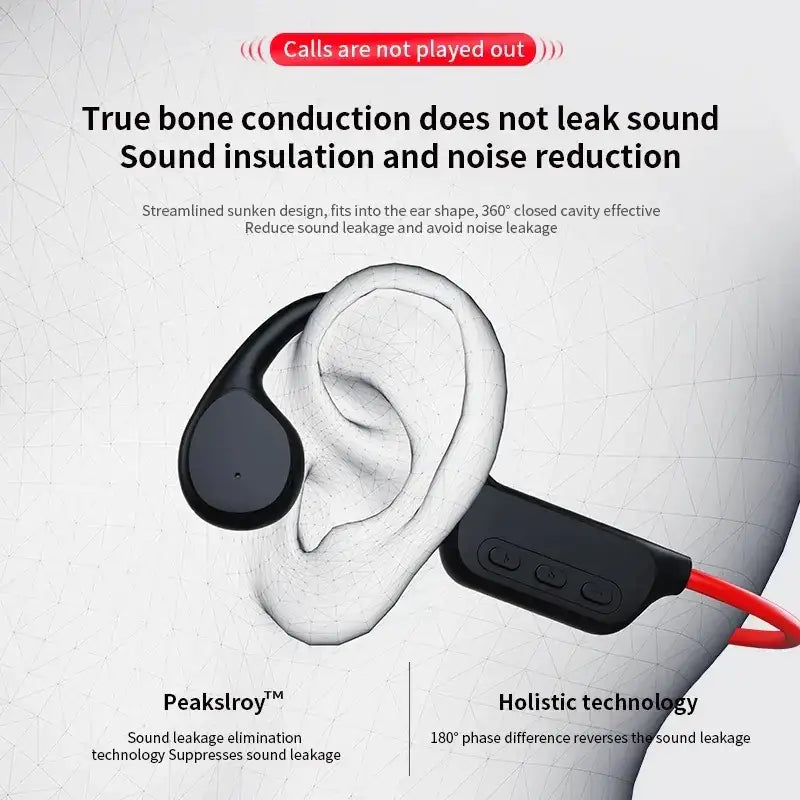 Bone Conduction Bluetooth Headset IPX8 for Sports
