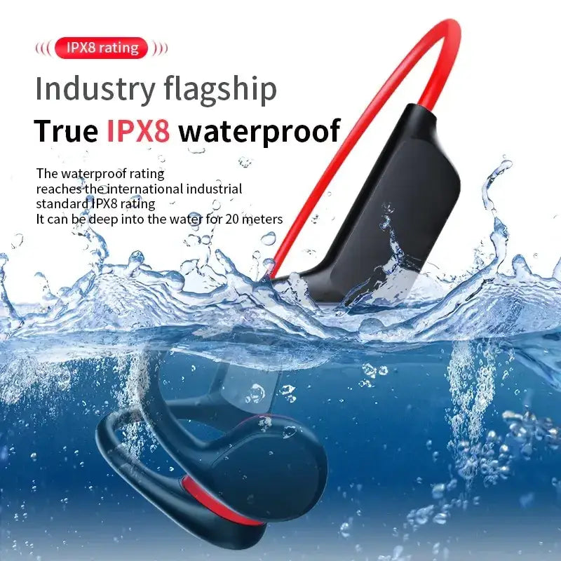 Bone Conduction Bluetooth Headset IPX8 for Sports