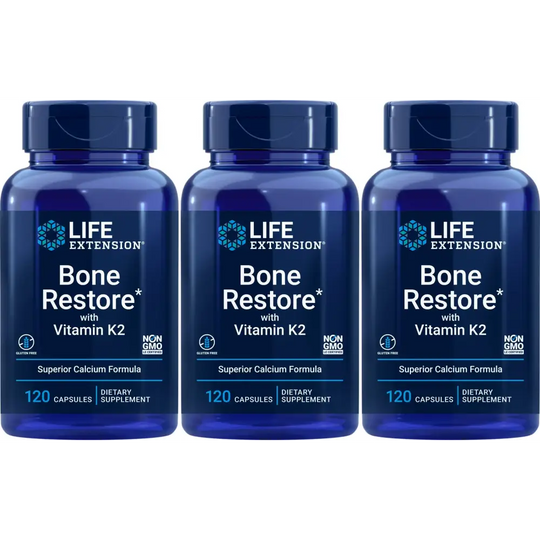 Bone Restore with Vitamin K2 120 Capsules-Pack-3