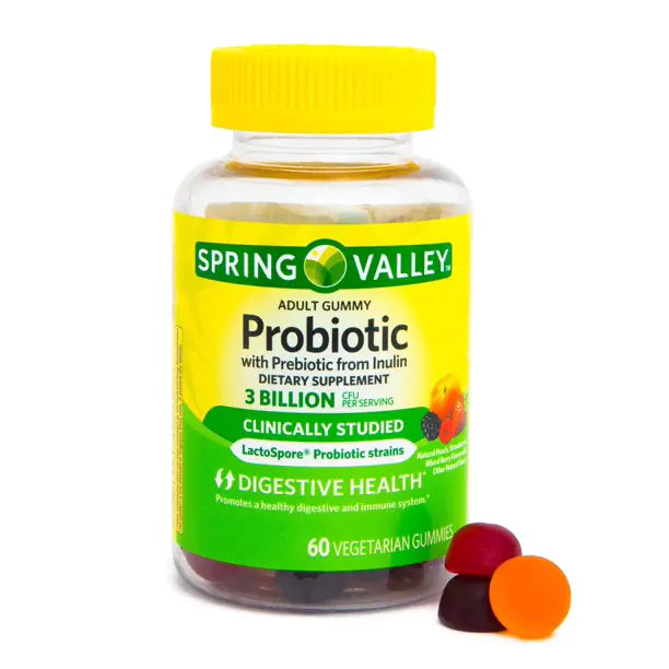 Spring Health Spring Valley Adult Probiotic + Prebiotic Gummies 60 Count + Your Vitamin Guide
