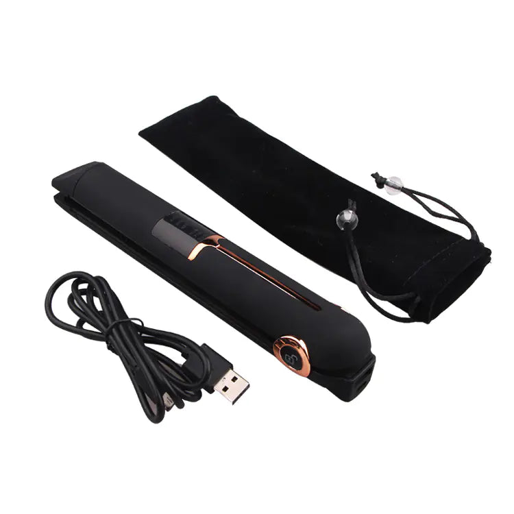 USB Rechargeable 2-in-1 Hair Curler and Straightener