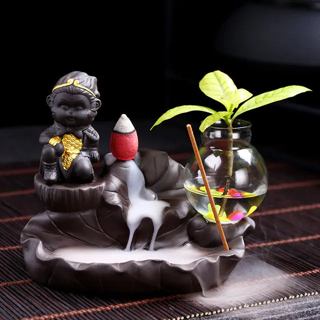 Ceramic Incense Burner with Creative Sun Wukong Design - Joomcy