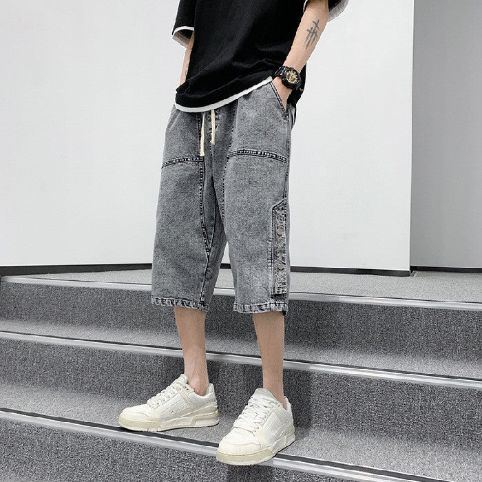 Men's Large Loose Fit Five-Point Slim Shorts