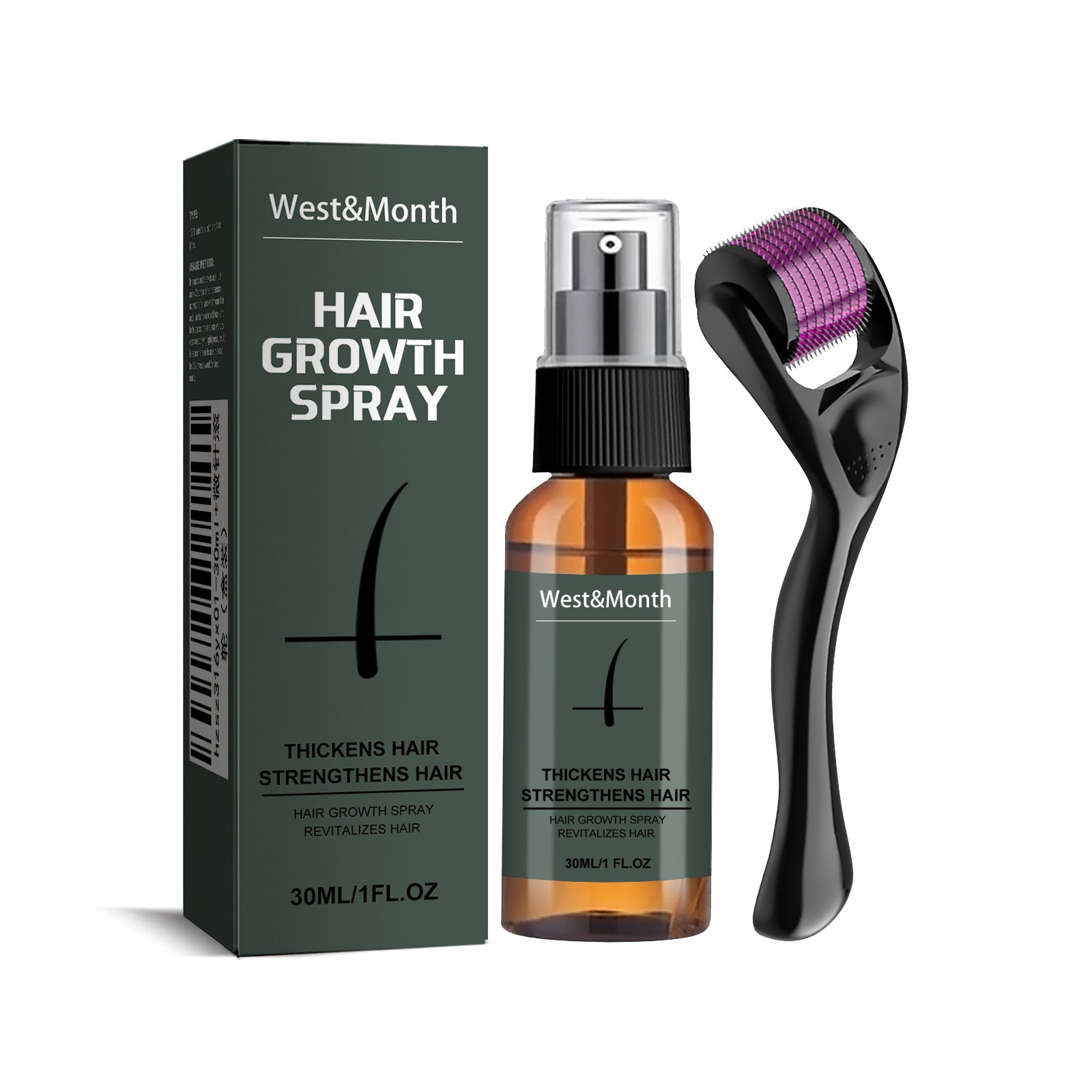 West&Month Beard Care Spray Set for Moisture & Growth