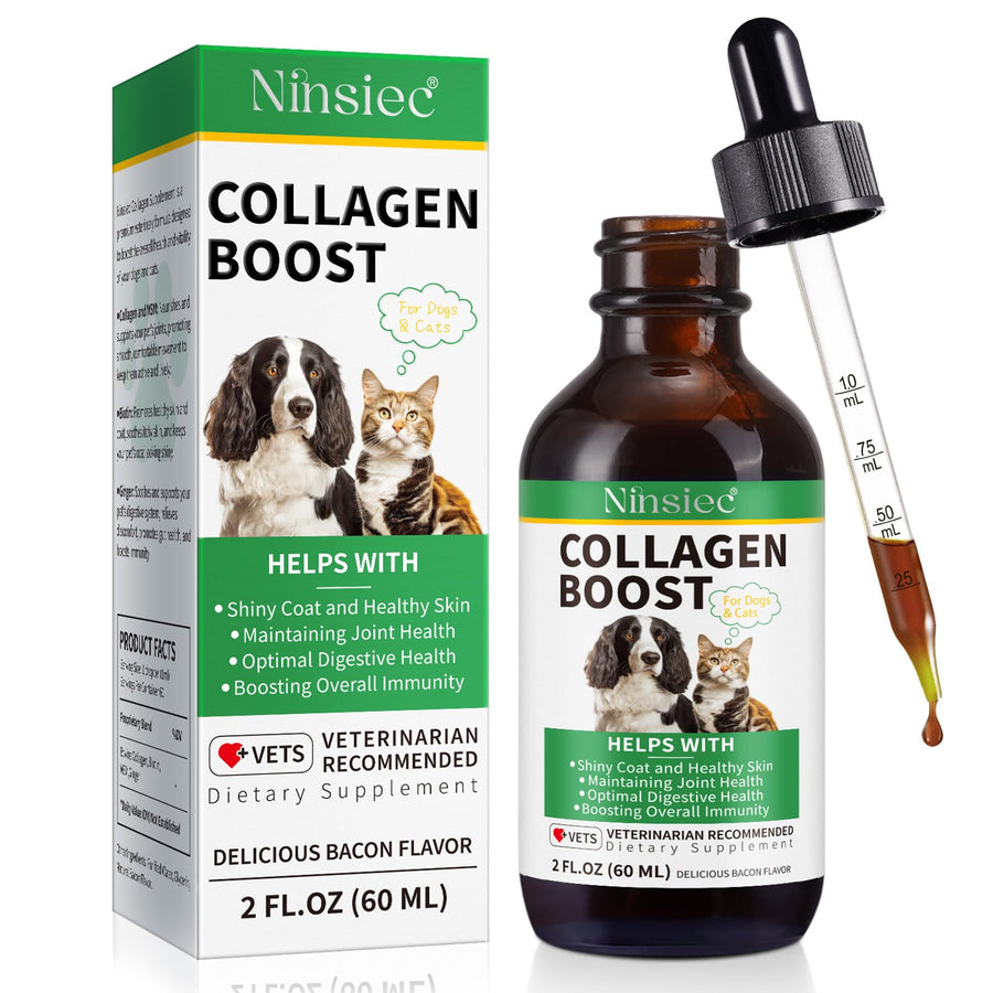 Ninsiec Collagen for Dogs | Cat Joint Supplement | Dog Multivitamin Liquid Support Joint | Glucosamine for Dogs&Cat | Dog Liquid Vitamins for Digestion Heart Skin & Coat (1 pcs)
