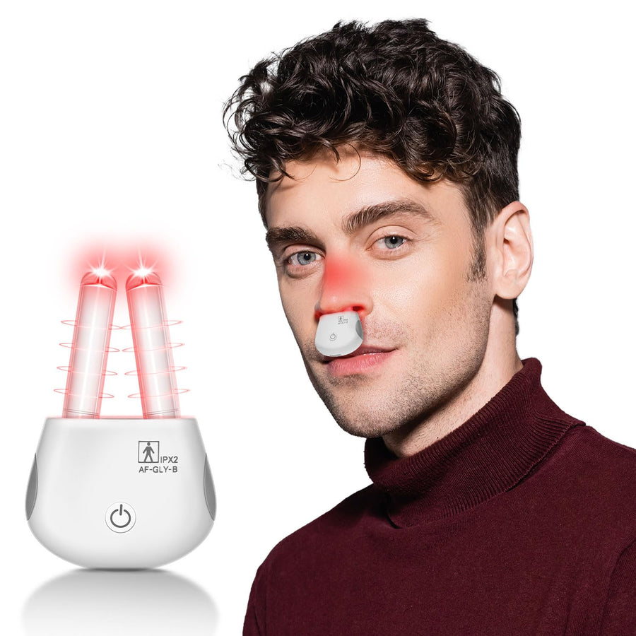 Scienlodic Rechargeable Portable Red Light Nose Therapy-Red Light Therapy for Nose - Nasal Infrared Therapy Device for Nose